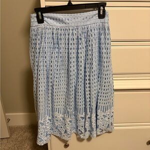 Women’s Blue and White Patterned Skirt